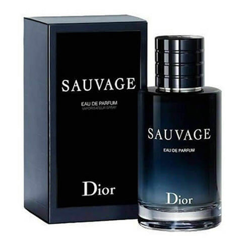 100ml Dior Sauvage Eau de Parfum, fresh and bold men’s perfume with citrus, spicy, and woody undertones in a sleek gradient blue glass bottle.