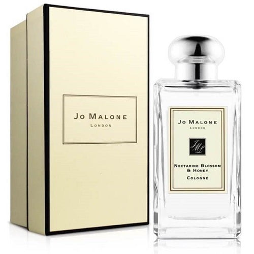 Jo Malone London Nectarine Blossom & Honey Cologne 100ml, sophisticated unisex fragrance for men and women with sweet, fruity, and floral notes housed in a sleek clear bottle with silver cap.