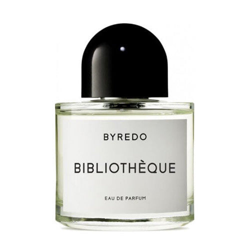 Byredo Bibliothèque perfume bottle with packaging close-up