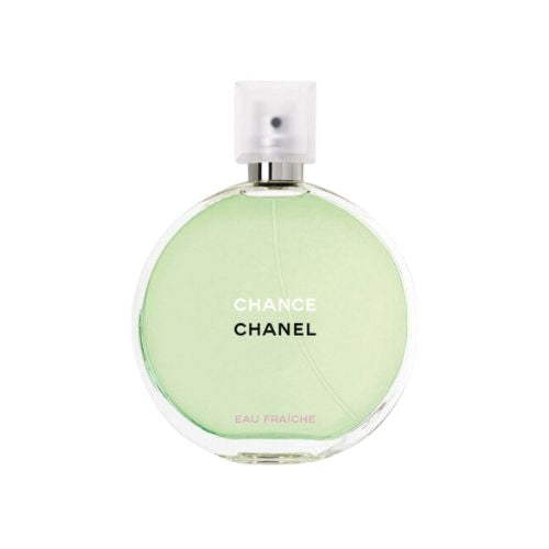 Eau de Toilette Chance Eau Fraîche by Chanel, 100ml fresh and lively women’s fragrance with citrus and floral accords in a round glass bottle.
