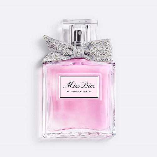 Christian Dior Miss Dior Blooming Bouquet, 100ml Eau de Toilette, soft and romantic floral perfume for women with peony and rose notes in a stylish rectangular glass bottle.