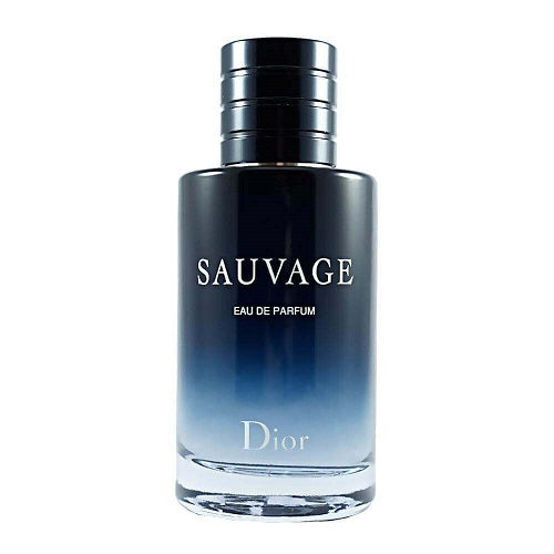 Christian Dior Sauvage Eau de Toilette, 100ml iconic men’s fragrance with bergamot, pepper, and ambroxan in a modern dark blue glass bottle with black cap.