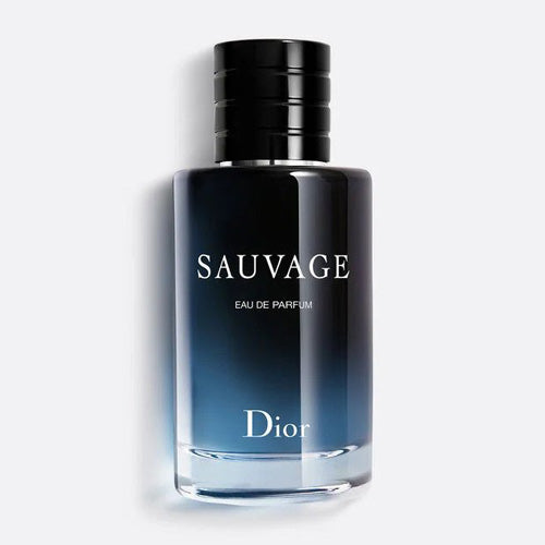 Christian Dior Sauvage Eau de Parfum, 100ml iconic men’s fragrance with bergamot, pepper, and ambroxan in a modern dark blue glass bottle