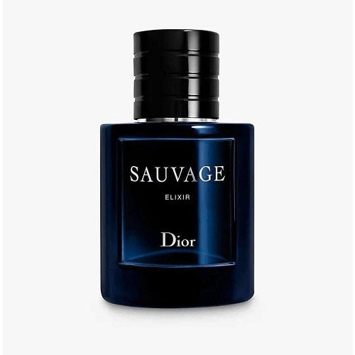 100ml Dior Sauvage Elixir Eau de Parfum, refined men’s perfume with bold citrus, spicy, and woody accords in a modern dark brown cylindrical bottle.