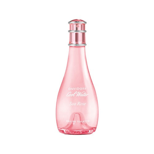 Davidoff Cool Water Sea Rose, 100ml EDT, lively and feminine fragrance with rose, pear, and aquatic accords in a sleek light pink glass bottle.