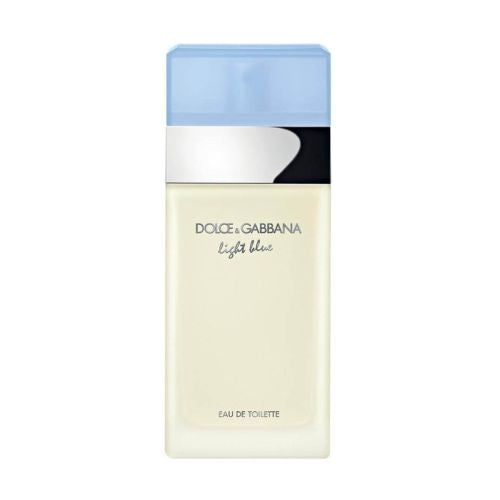 100ml Dolce & Gabbana Light Blue Eau de Toilette, cheerful and fresh fragrance with zesty lemon, crisp apple, and cedarwood in a sleek glass bottle.