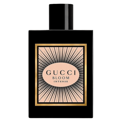 Gucci Bloom Intense scent bottle with sophisticated, dramatic floral theme