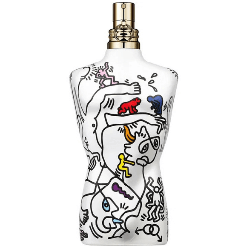 Jean Paul Gaultier Le Male Pride Edition Eau de Toilette fragrance for men featuring the signature torso bottle design, a fresh spicy vanilla scent celebrating pride and individuality.