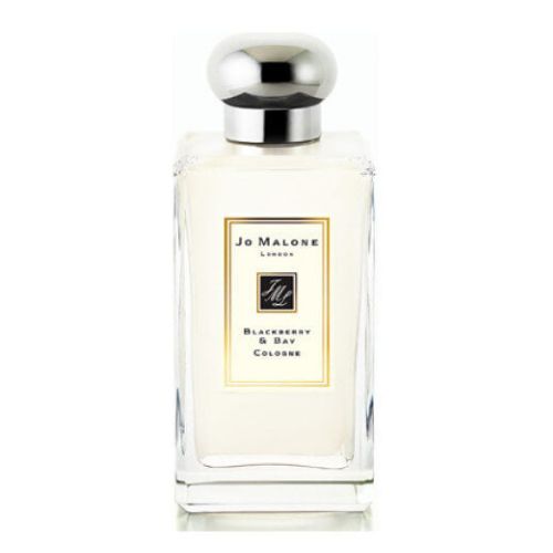Jo Malone London Blackberry & Bay Cologne 100ml, luxurious unisex perfume combining juicy blackberry, aromatic bay, and cedarwood in a minimalist clear glass bottle.