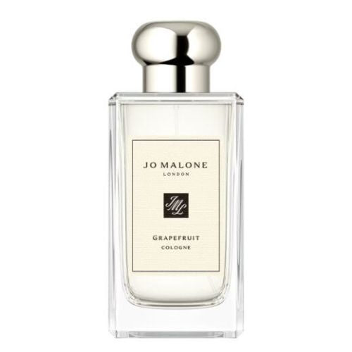 100ml Jo Malone London Grapefruit Cologne, modern unisex fragrance with zesty citrus and herbal notes in a transparent rectangular bottle with silver top.