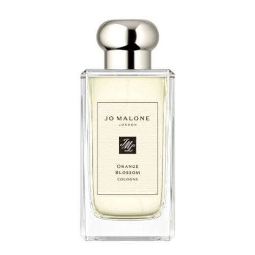 Jo Malone London Orange Blossom Cologne 100ml, contemporary unisex fragrance in a clear bottle with silver lid, blending floral orange blossom and citrus notes.
