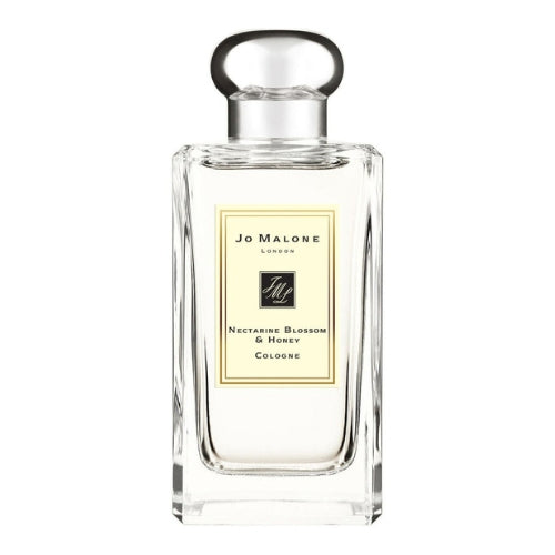 Jo Malone London Nectarine Blossom & Honey Cologne 100ml, luxury unisex perfume combining juicy nectarine, delicate blossom, and golden honey in a minimalist clear glass bottle.