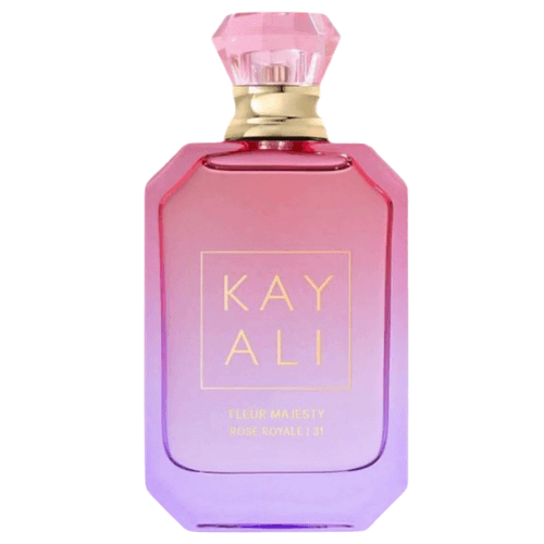 Kayali Fleur Majesty Rose Royale 31 Eau de Parfum fragrance bottle featuring premium branding, a romantic rose amber aroma perfect for special occasions and gifting.