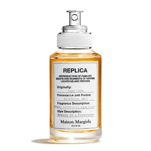 Maison Margiela Replica Jazz Club 100ml Eau de Toilette, a stylish and elegant unisex perfume reflecting the warmth, sophistication, and energy of a jazz lounge.