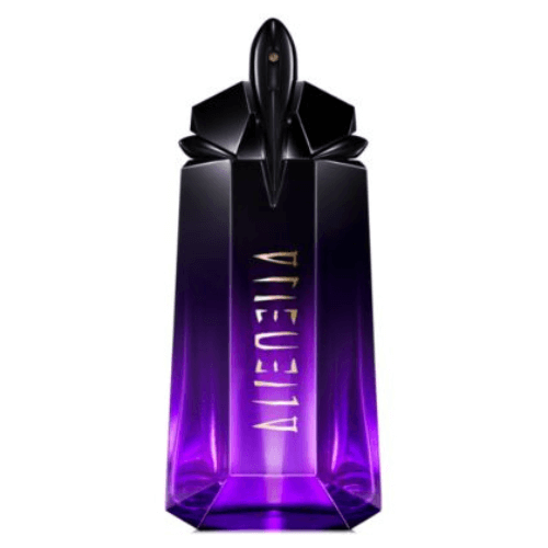 Mugler Alien Extraintense perfume bottle displaying the classic Alien silhouette.