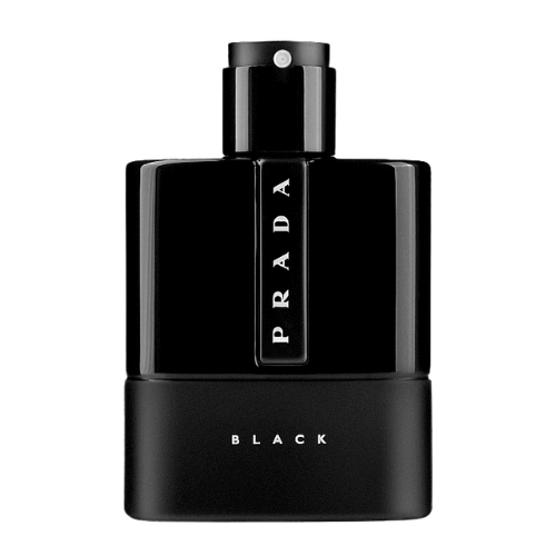 Luxury Prada Luna Rossa Black perfume bottle photographed for SEO-friendly product pages, emphasizing its dark, sophisticated design.