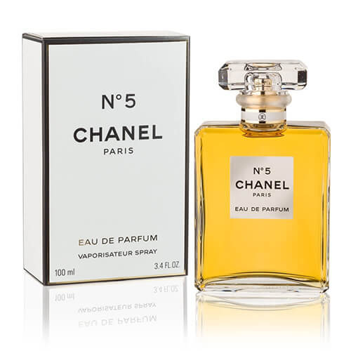 Chanel No.5 Eau de Parfum, 100ml iconic women’s fragrance with timeless floral aldehydic notes in a rectangular glass bottle with faceted stopper.