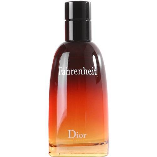 Christian Dior Fahrenheit Eau de Toilette, 100ml classic men’s scent with leather, mandarin, and violet notes in a red-to-brown gradient glass bottle.