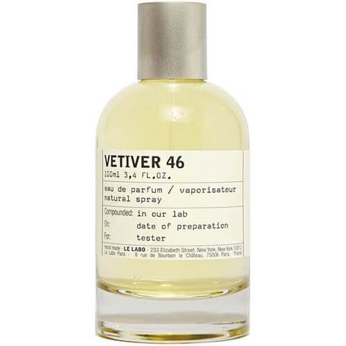Le Labo Vétiver 46 Eau de Parfum 100ml, a long-lasting fragrance that fuses fresh vetiver with woody, smoky, and elegant notes.