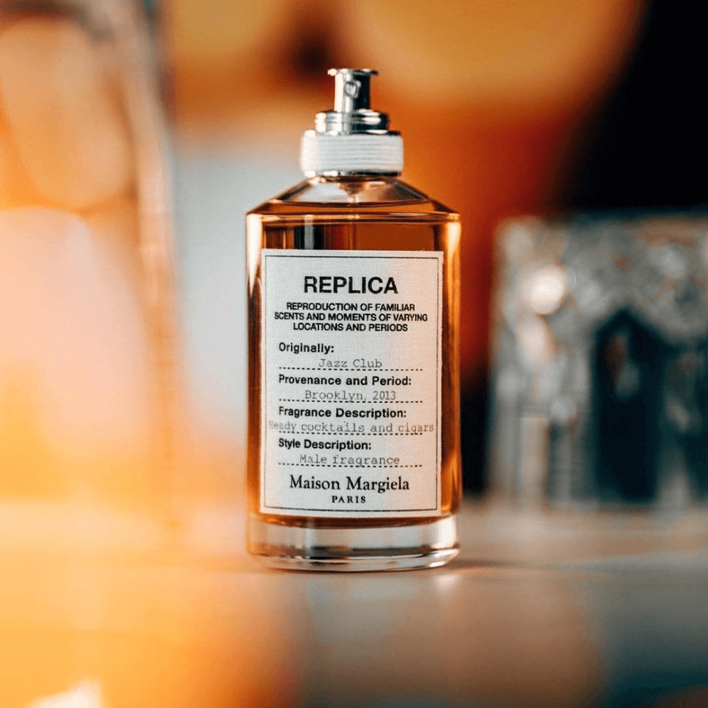 Luxury Maison Margiela perfume line including Replica, Untitled, and Jazz Club collections with unique signature scents