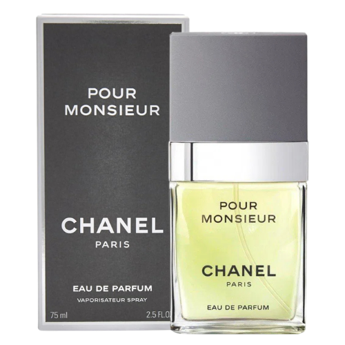 Chanel Pour Monsieur men’s perfume original bottle packaging – fresh citrus aromatic fragrance by Chanel with elegant, sophisticated scent perfect for daily wear.