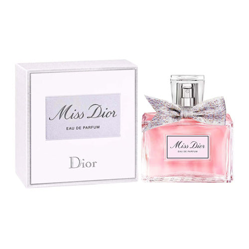 Christian Dior Miss Dior, 100ml Eau de Parfum, classic floral perfume for women with elegant rose and jasmine notes in a stylish rectangular glass bottle.