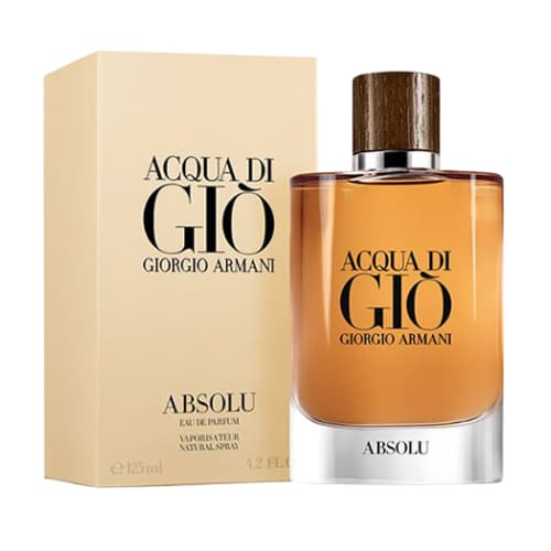 Giorgio Armani Acqua di Giò Absolu designer perfume for men featuring a sophisticated blend of fresh and woody notes, ideal for modern men who want an elegant and confident signature scent
