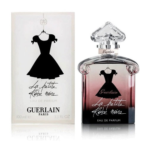 100ml Guerlain La Petite Robe Noire EDP, luxurious feminine perfume featuring fruity and floral accords in a stylish black glass bottle with playful heart design.