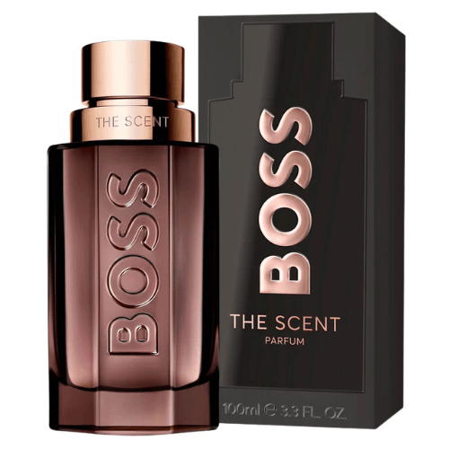 Luxury men’s perfume Hugo Boss The Scent Le Parfum featuring maninka fruit and warm masculine aroma