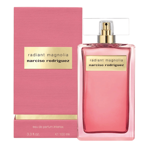 Narciso Rodriguez Radiant Magnolia designer perfume with magnolia white florals musk and soft woody notes feminine fragrance.
