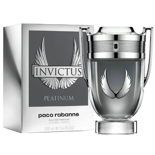Paco Rabanne Invictus Platinum Eau de Parfum men’s fragrance for sale, fresh and woody scent with mint and citrus notes, designer perfume best price online