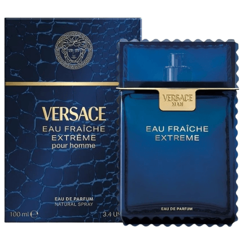 Versace Eau Fraîche Extrême men’s perfume bottle featuring a fresh, citrus-woody aquatic scent luxury designer fragrance
