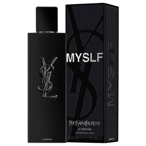 YSL MYSLF Le Parfum for men featuring a modern floral woody scent, minimalist designer perfume bottle
