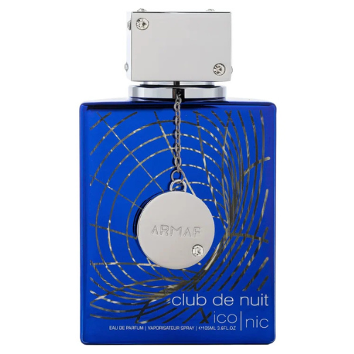 Authentic Armaf Club de Nuit Iconic Eau de Parfum for men available for sale, showcasing a fresh citrus and woody fragrance with elegant blue bottle design.