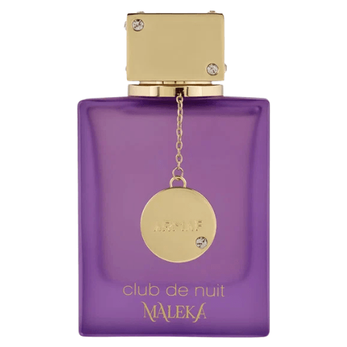Authentic Armaf Club de Nuit Maleka Eau de Parfum for sale, showcasing a luxurious fruity floral fragrance with warm amber and vanilla notes in premium packaging.