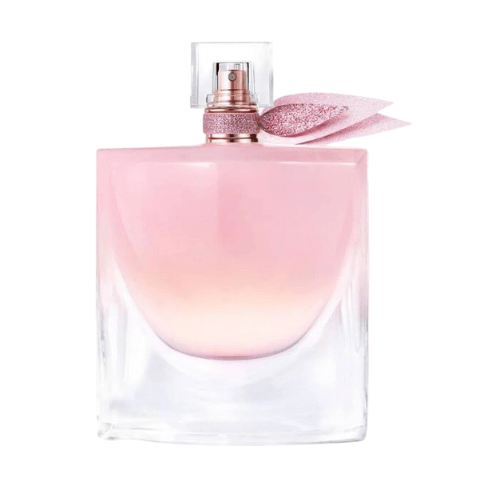 Detailed shot of Lancôme La Vie Est Belle Vanille Vanille Nude perfume, capturing the refined packaging and nude-toned design.